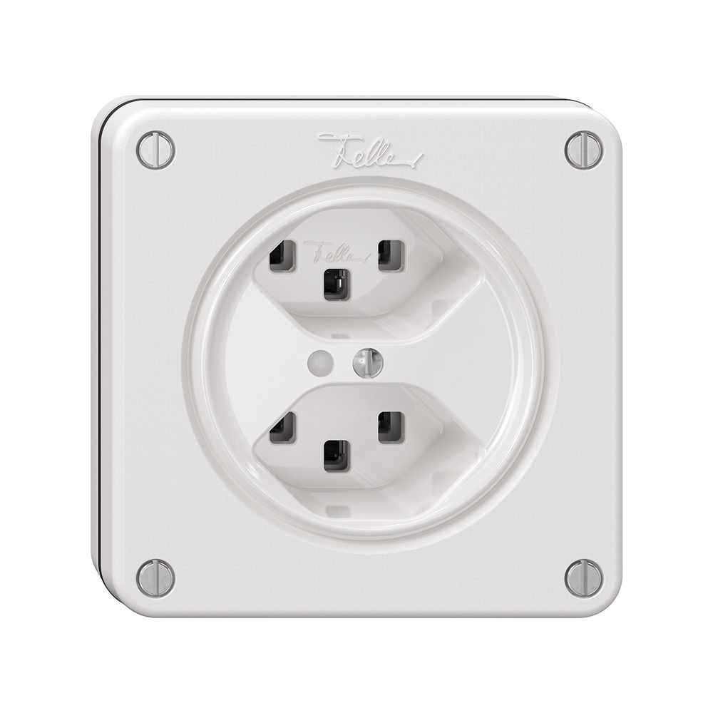 Prise NUPU NEVO, 2×T23, a.LED, blanc