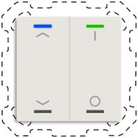 Poussoir KNX RGBW INC MDT TAL-60T2C11.02S temp 2t/4a blanc mat "jalousie-I/O"