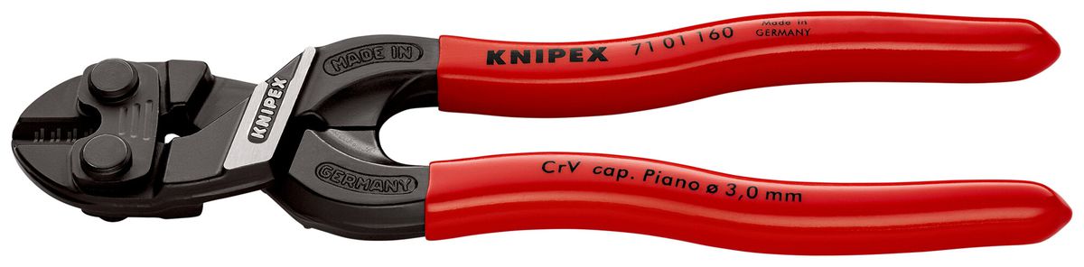 Coupe-boulons compacte KNIPEX CoBolt, pour câble métallique < Ø4.4mm, 160mm noir
