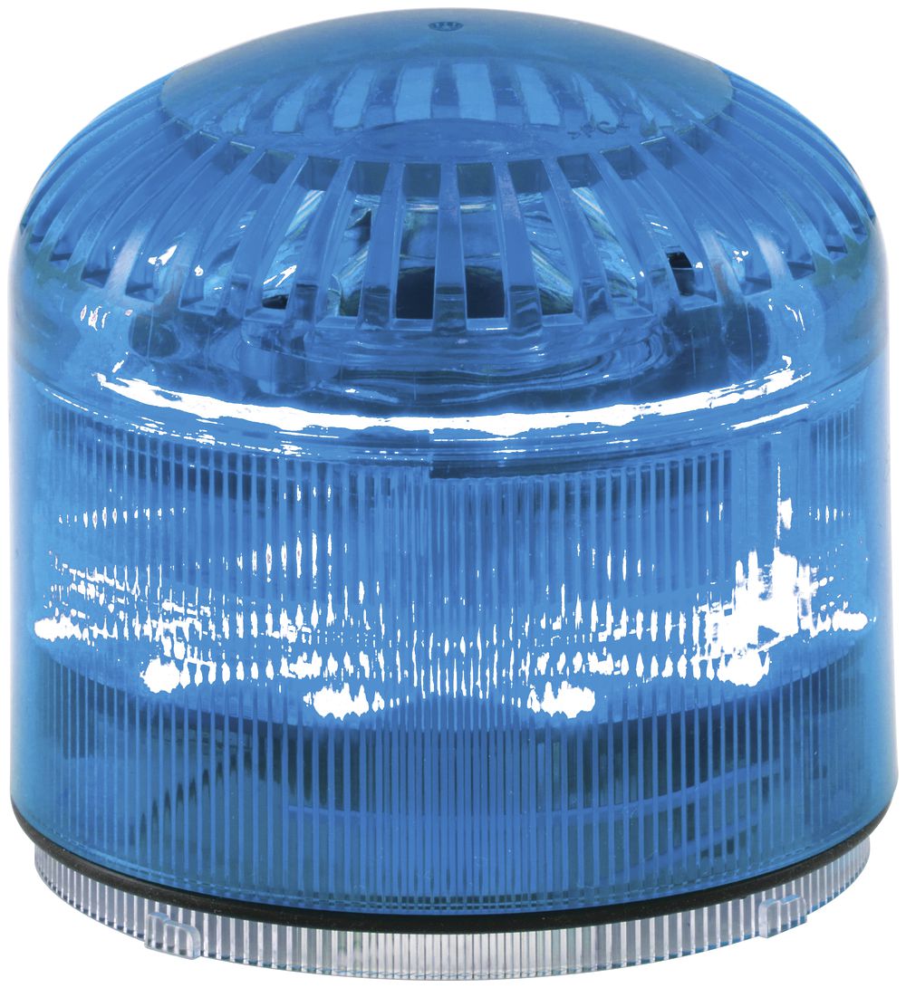 Sirena Hugentobler SIR-E LED M con luce, blu, senza base, IP65, Ø92×87.5mm