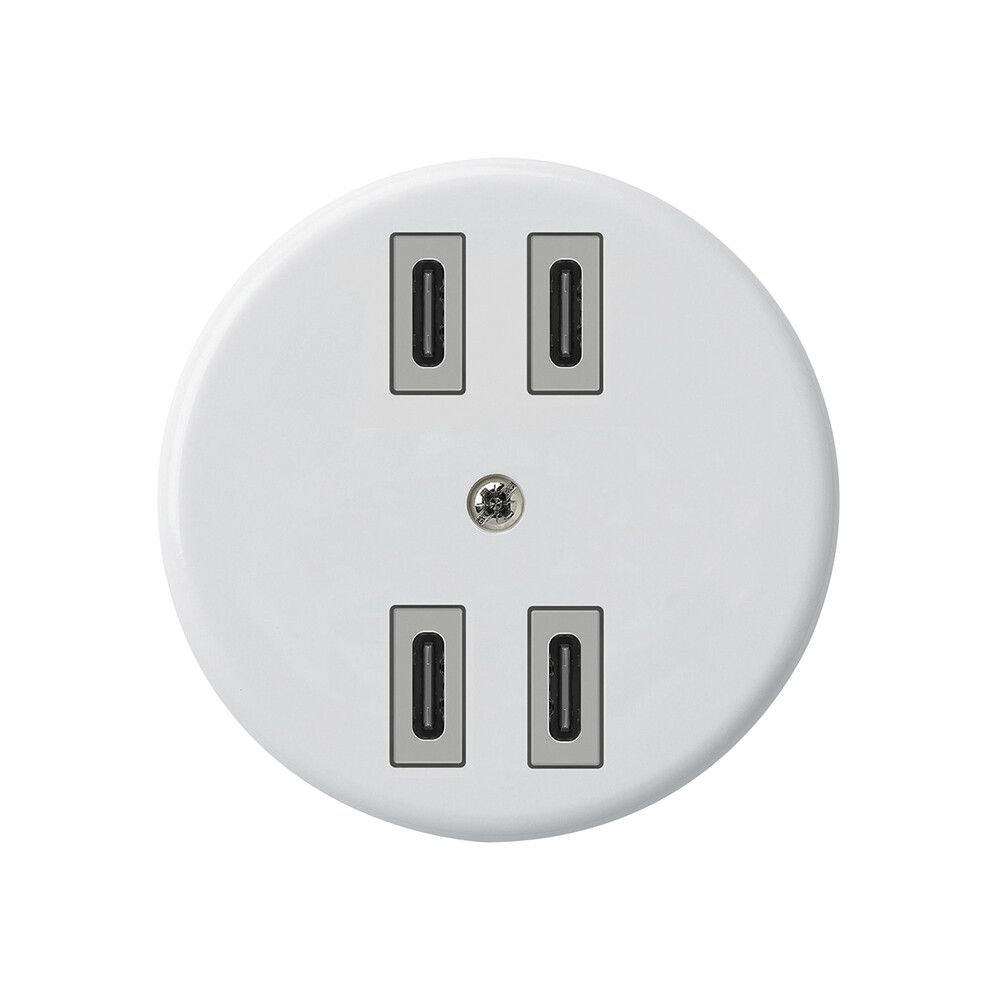 USB-Ladesteckdose Hager basico 2×C-C 2×20W oder 4×10W 5V weiss