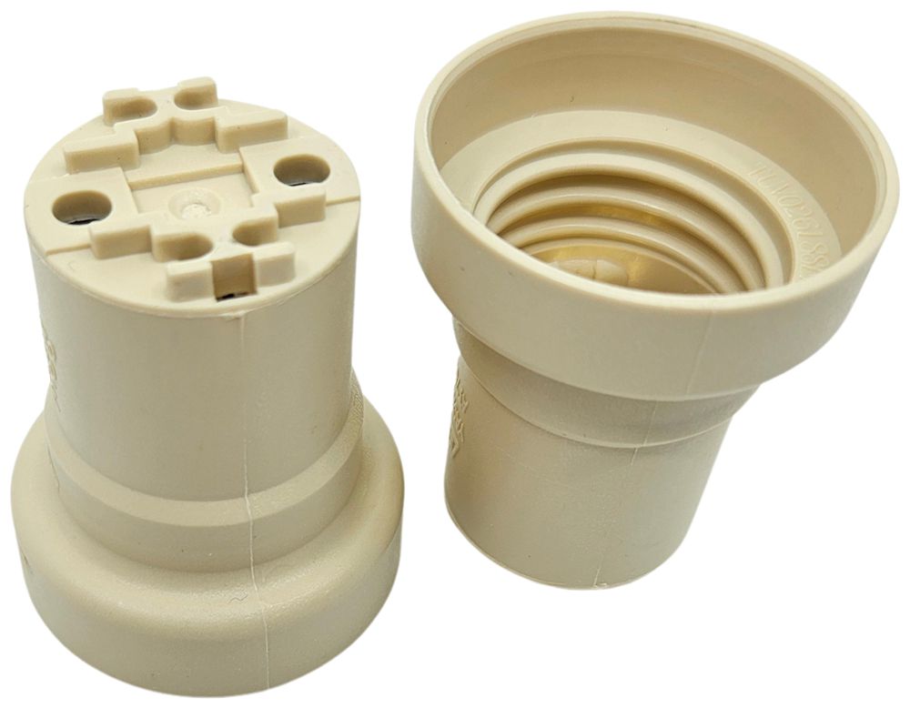 Fassung E27 ELBRO Kunststoff beige