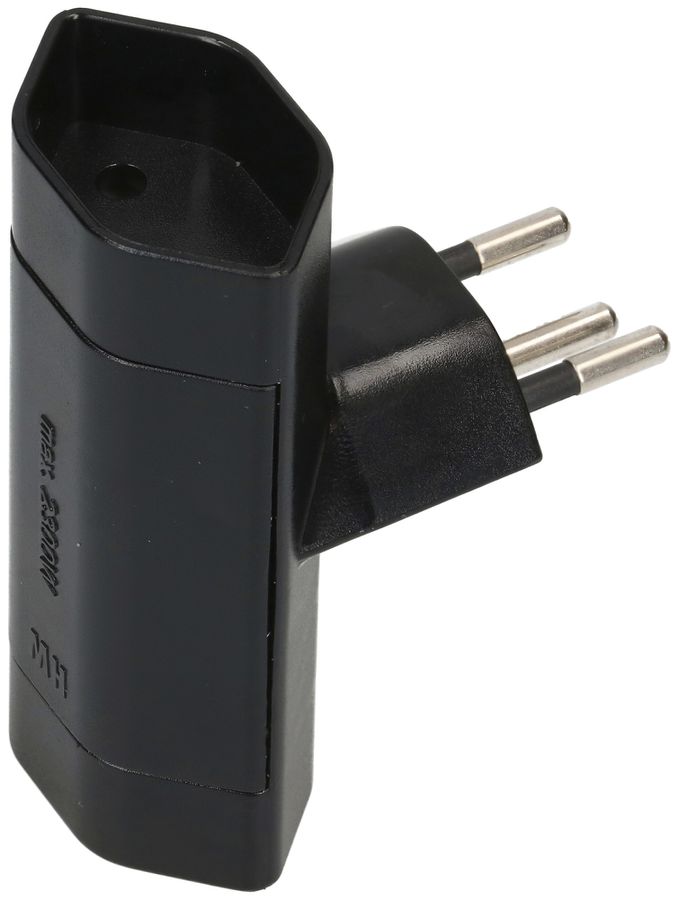 Abzweigstecker MAX HAURI 2×T13 10A 250V T-Form schwarz