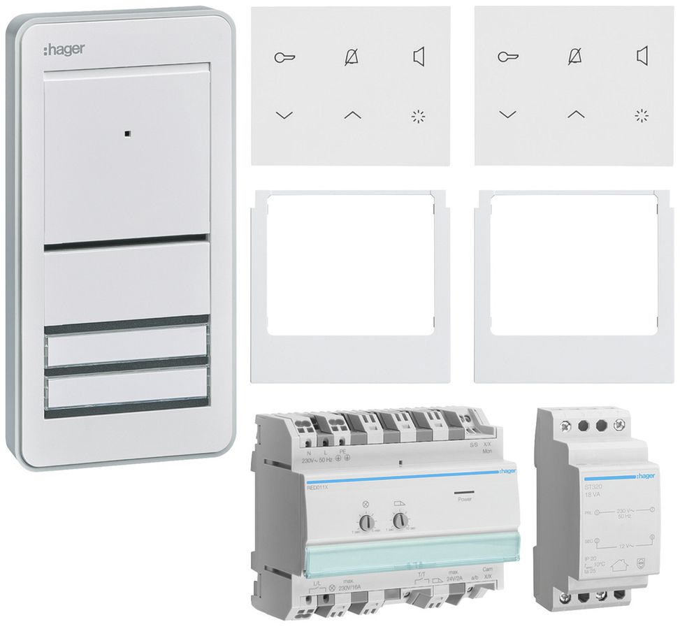 Kit audio elcom.home p.2appartamenti postazione interna bianco/esterna bianco