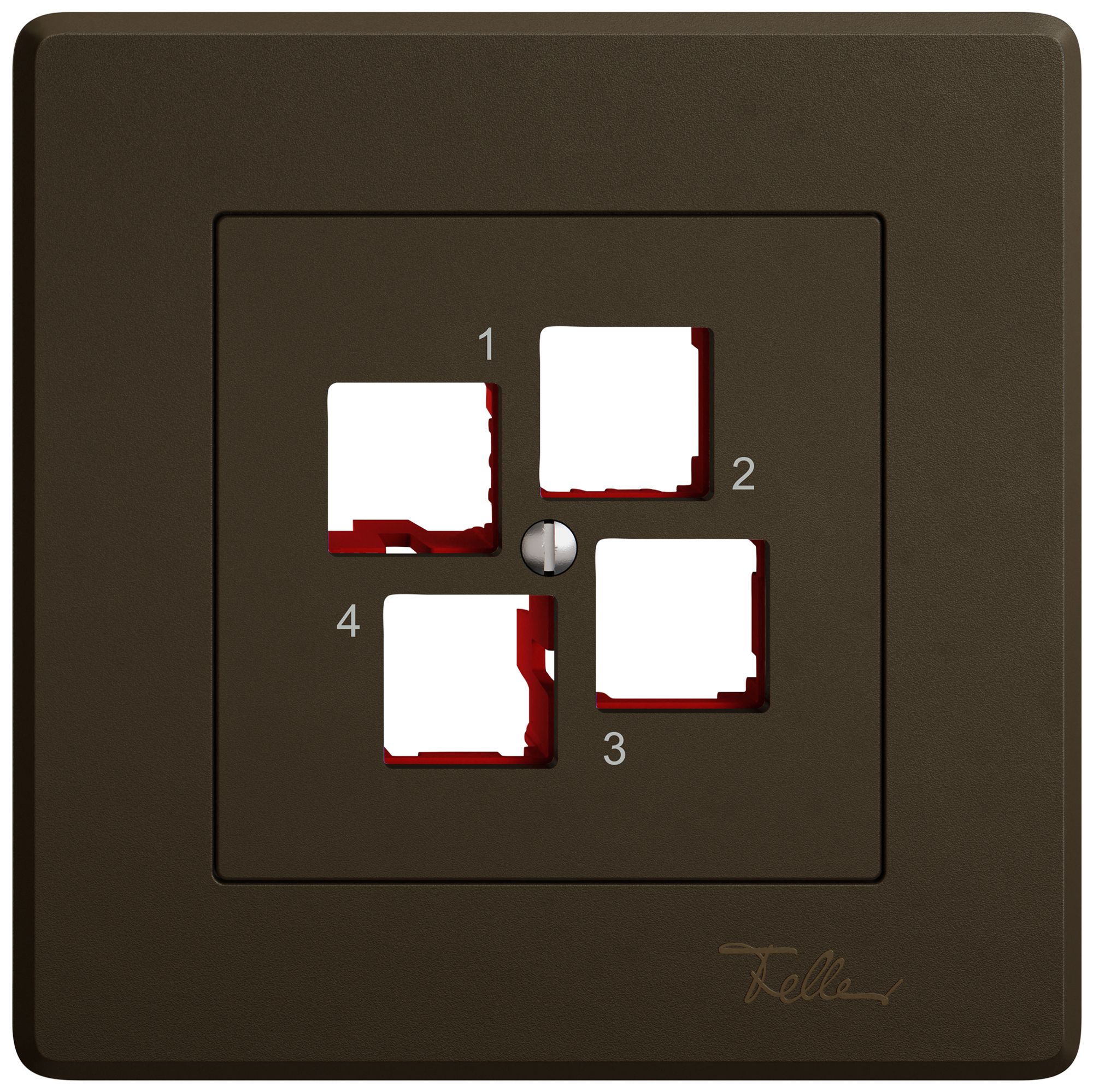 UP-Montageset EDIZIO.liv EASYNET S-One SNAPFIX® gerade 4×RJ45 br