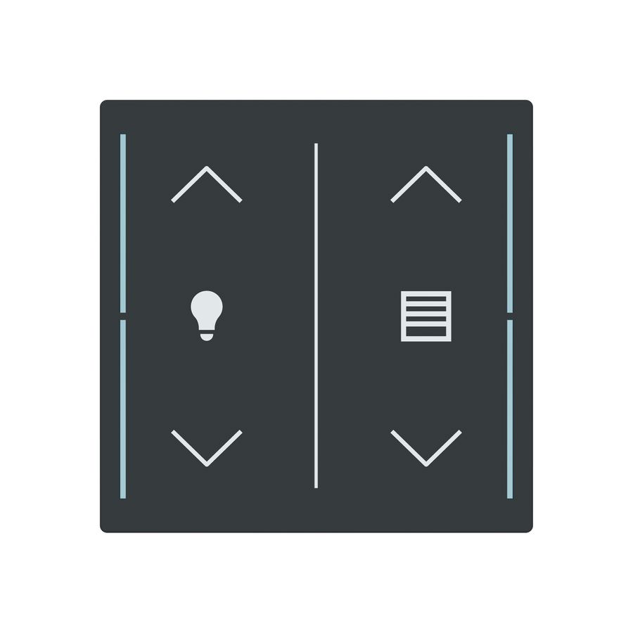 Tasterabdeckung ABB SIDUS touch 2-fach "Wippe-Dimmen/Jalousie" anthrazit