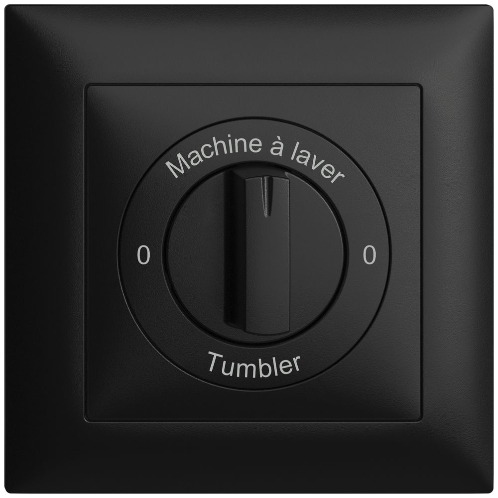 Frontset 0-Machine à laver-0-Tumbler EDIZIOdue 88×88mm schwarz