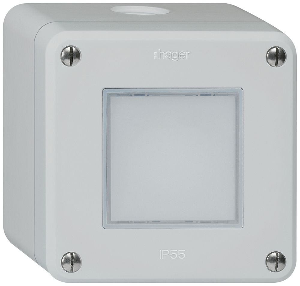 Lampada LED AP robusto IP55 grigio LED rosso/verde