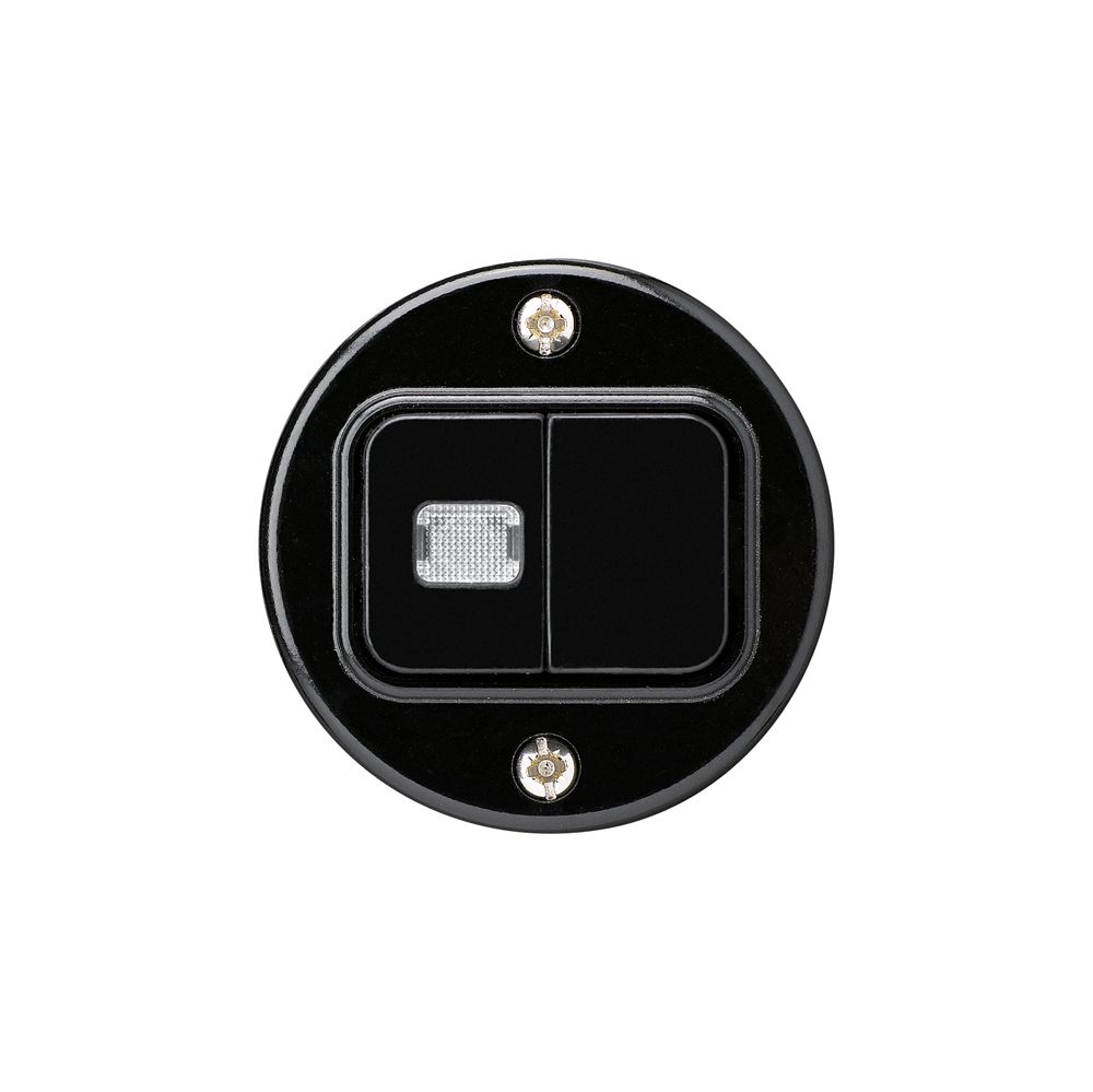 Frontset basico schwarz mit 1 Linse DoppeldruckknopfØ43mm