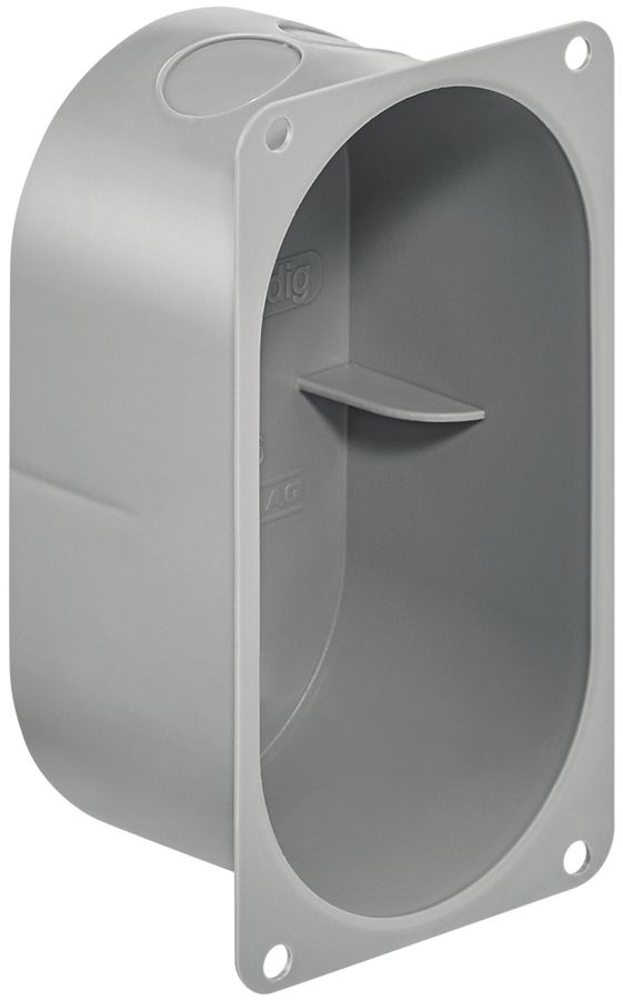 Hohlwanddose HSB Basic 2×1 grau, 64×120×50mm, m.Flansch GDP 850°C halogenfrei