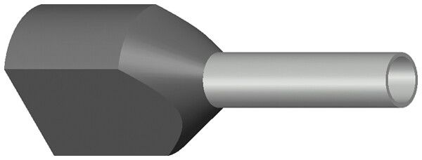 Zwillings-Aderendhülse isoliert 2×0.75mm² grau