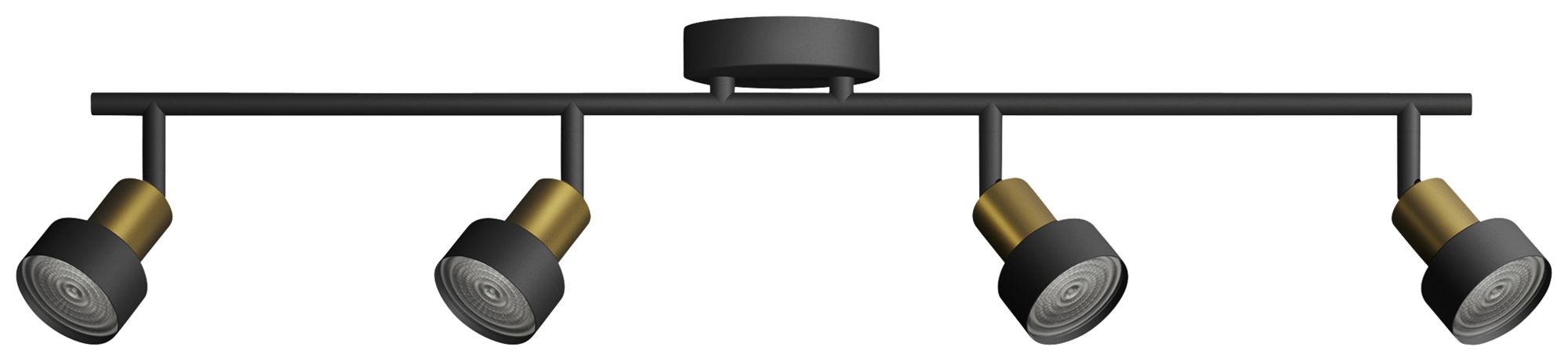 Spot Philips Conduit GU10 4×5W 694×134mm nero/ottone