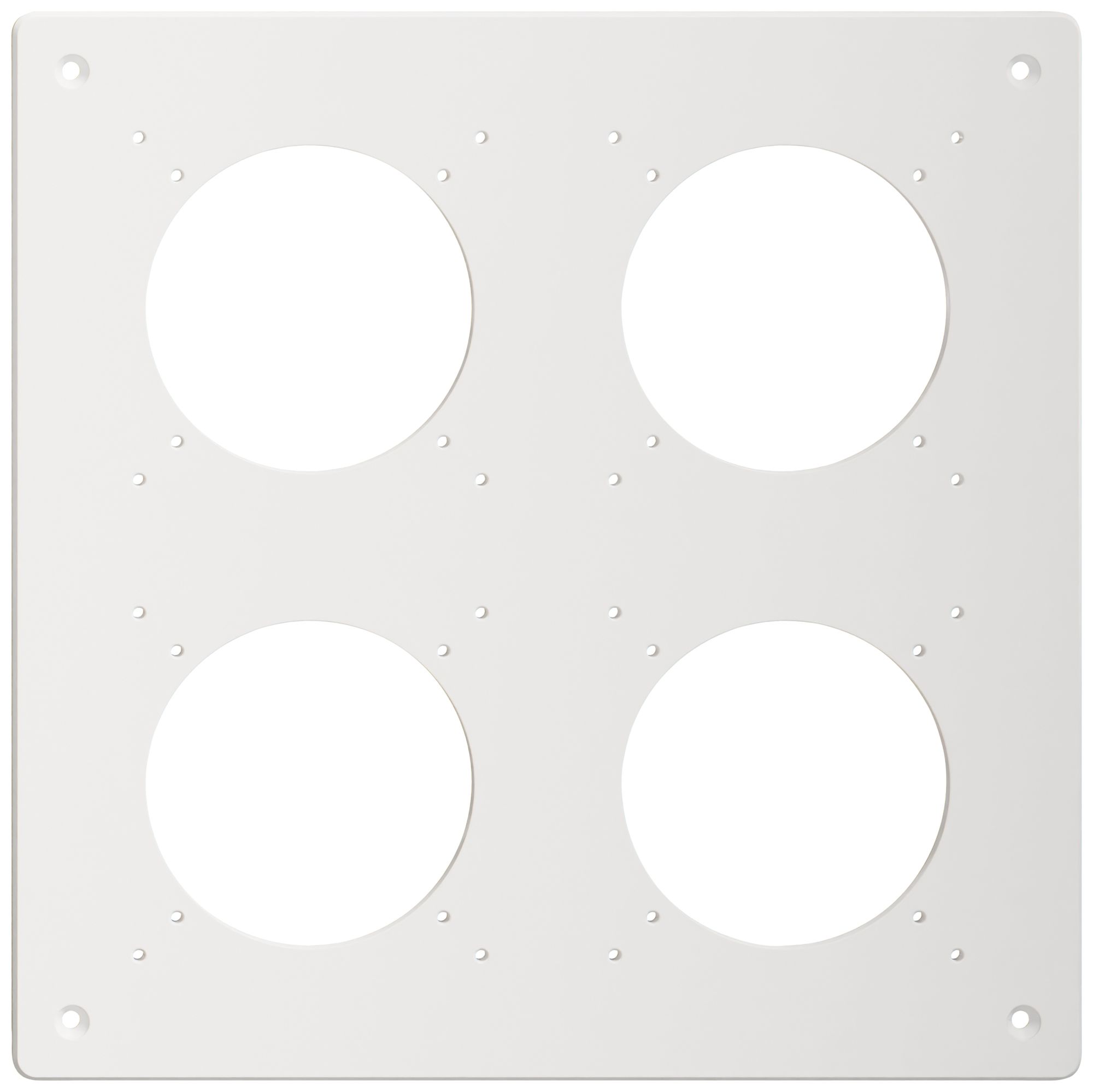 Plaque de montage Feller NEVO SNAPFIX® 2×2 Ø69mm 225×225mm blanc