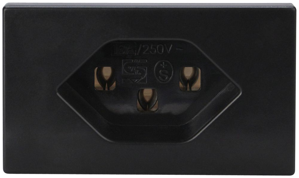 EB-Steckdose Steffen FLF 3/5, 1×T23 16A, halogenfrei, schwarz
