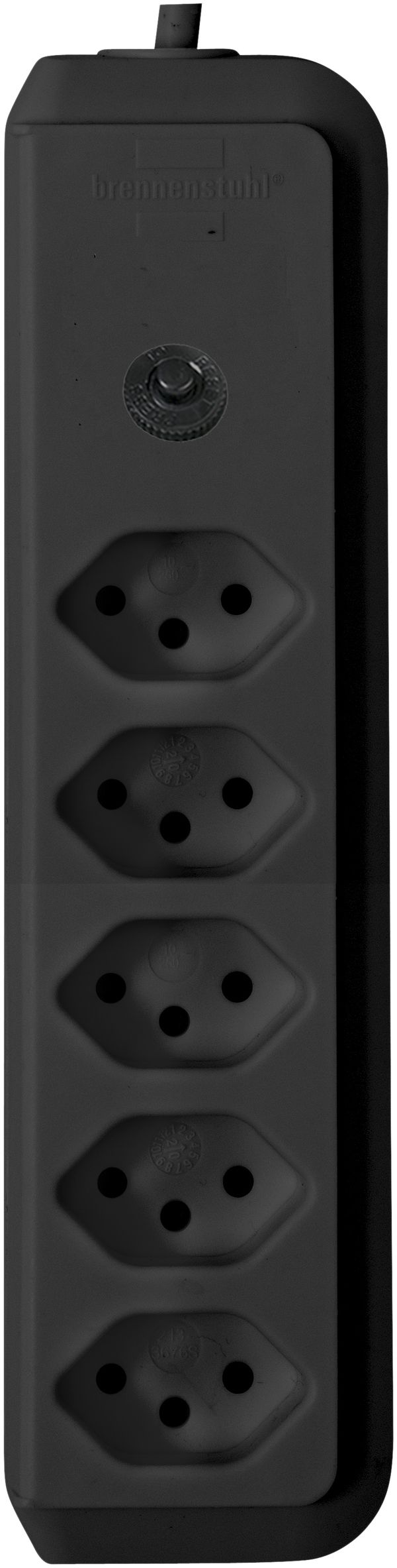 Prise multiple cleverLINE 5×T13 noir 1.5m H05VV-F 3×1mm²