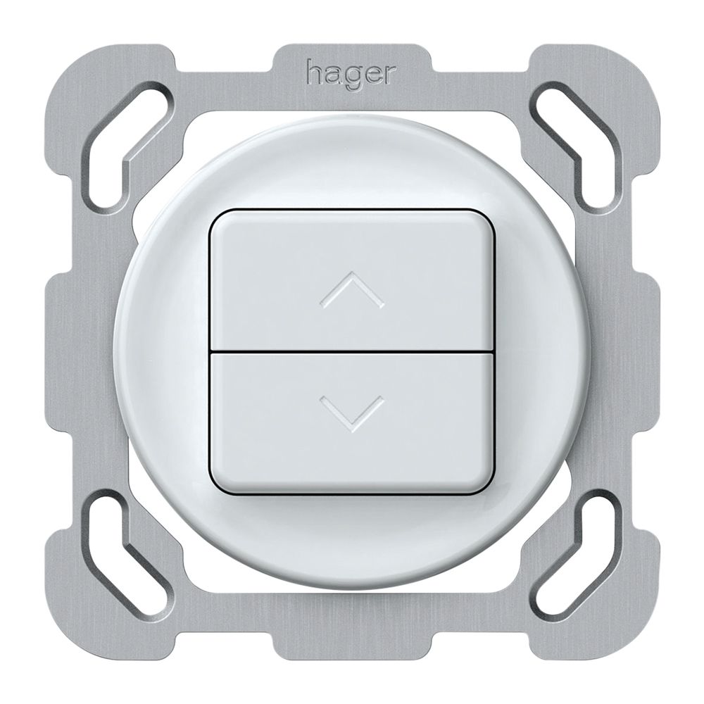 Poussoir stores ENC origin 1P 2×touches 77×77mm blanc