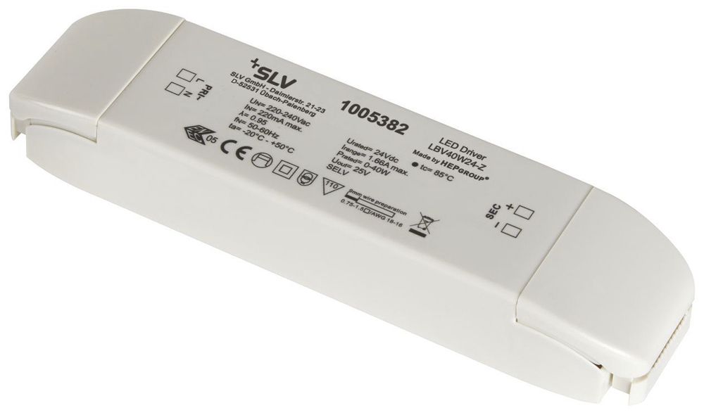 Convertitore LED SLV LBV40W24-Z, 40W 24VDC max. 1660mA