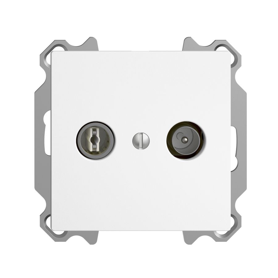 Prise TV-R ENC EDIZIOdue 11dB blanc à large bande 5…2000MHz, FM