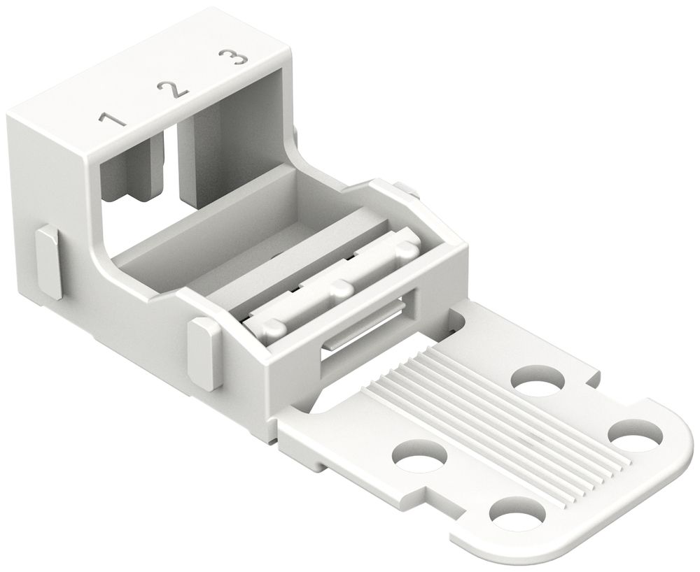 Adaptateur de fixation WAGO 3L avec pied pour montage horizontal blanc