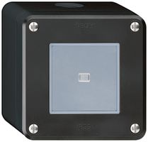 Contatto pulsante AP robusto IP55 2P nero illuminato
