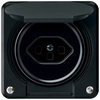 UP-Steckdose robusto 1×T23 16A 250V 86×86mm IP21 schwarz