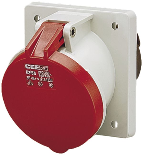 Prise INC Mennekes 63A 3LNPE rouge