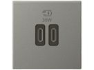 EB-USB-Ladesteckdose Legrand MOSAIC 2×USB-C 3000mA OUT:5V magnesium