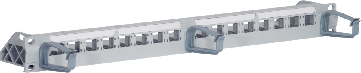 Rangierfeld 19" 1HE R&M 16P/u grau, leer