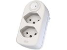 Mehrfach-Stecker MAX HAURI ADAPT SPLIT 10A Mit Ein-/Ausschalter 2×T13 weiss
