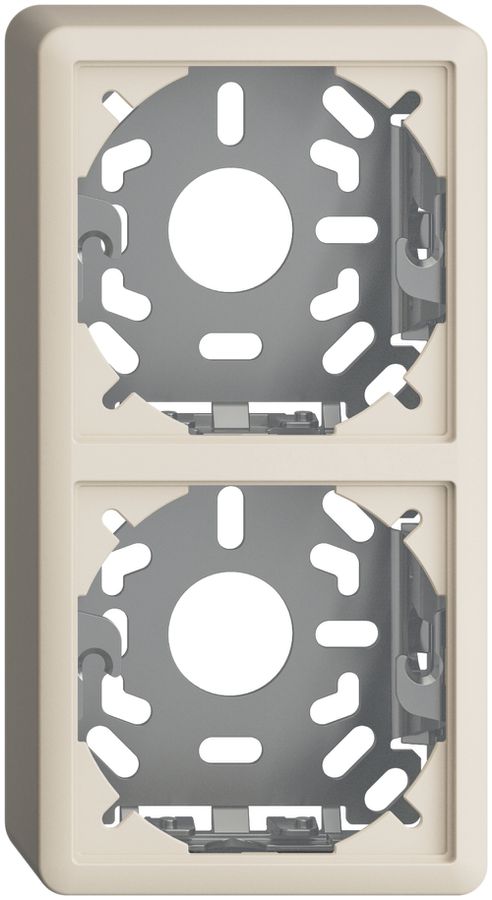Cappa con piastra di base 2×39mm per combinazione FX verticale/orizzontale crema