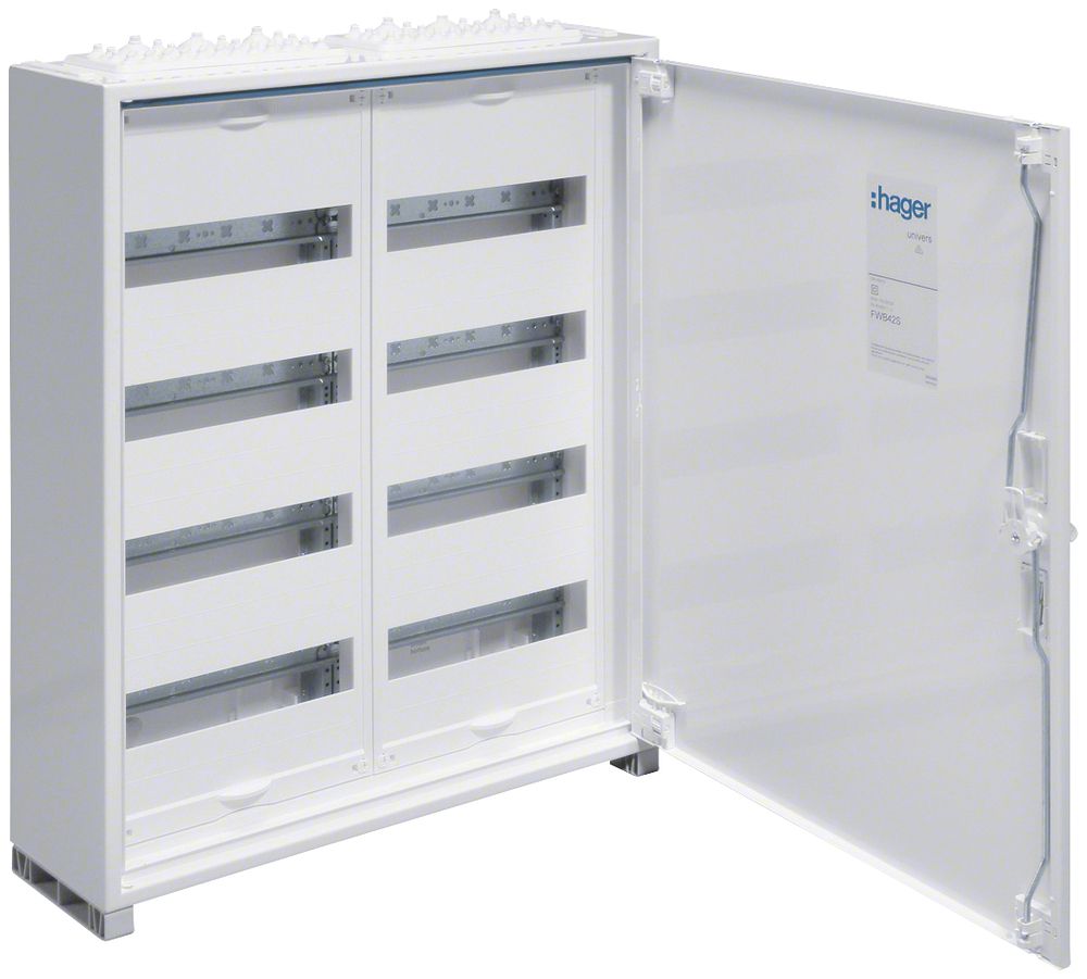 Distributeur AP Hager univers 4 rangées 96UM porte IP44 550×650×160mm