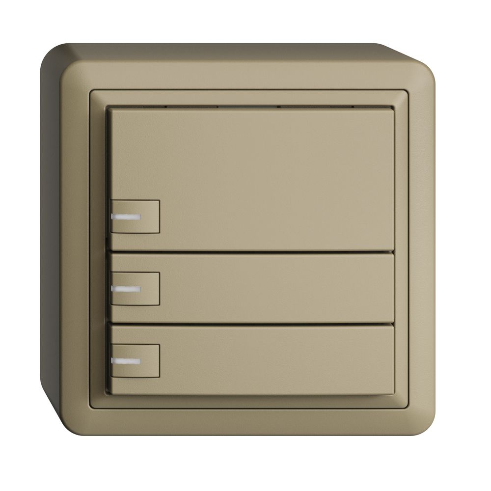 AP-KNX-Taster RGB EDUE, 250mW, m.RGB-LED, 3×Taste, 1×Tastenb., sa