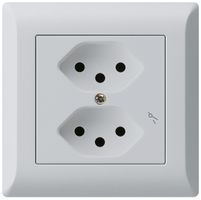 Prise ENC kallysto.line 2×T13 gris clair