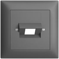 Frontset EDIZIOdue dunkelgrau 88×88mm 1×RJ45