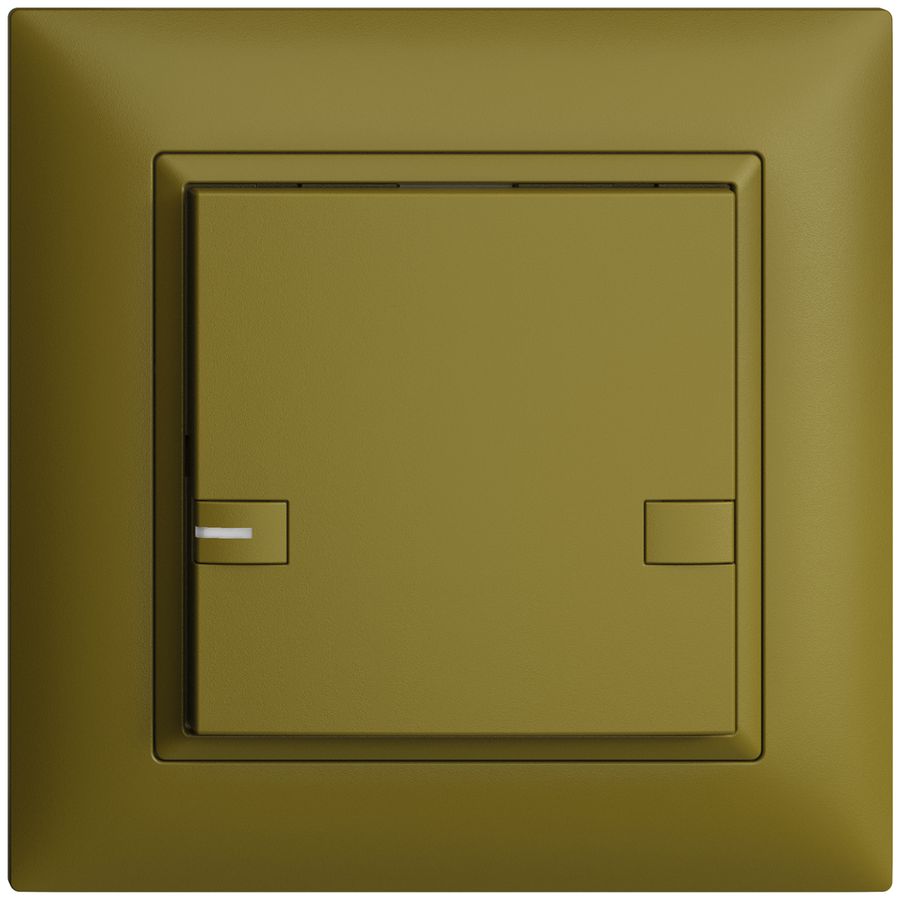 UP-Universaltaster 1×2T Steckklemme EDIZIOdue olive, mit LED