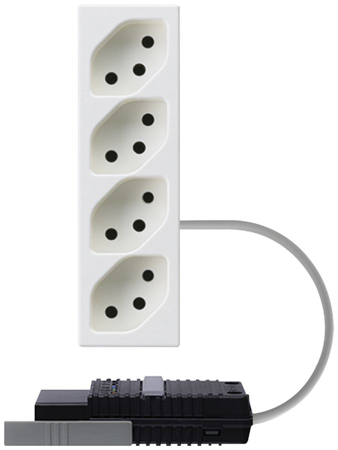 EB-Steckdose 4×Typ 13 FLF weiss mit RK-Adapter 5P L2