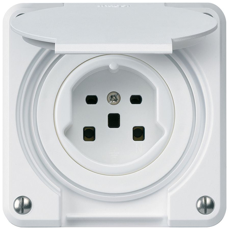 UP-Steckdose robusto Typ 25 weiss für Kombination