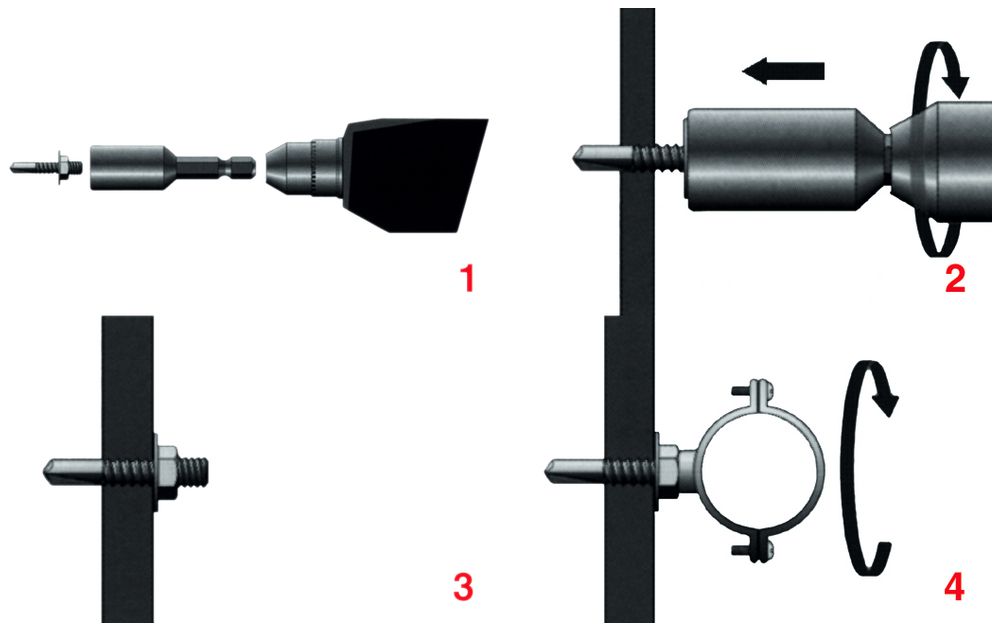 Vis de forage filetée 6 pans Torab M6