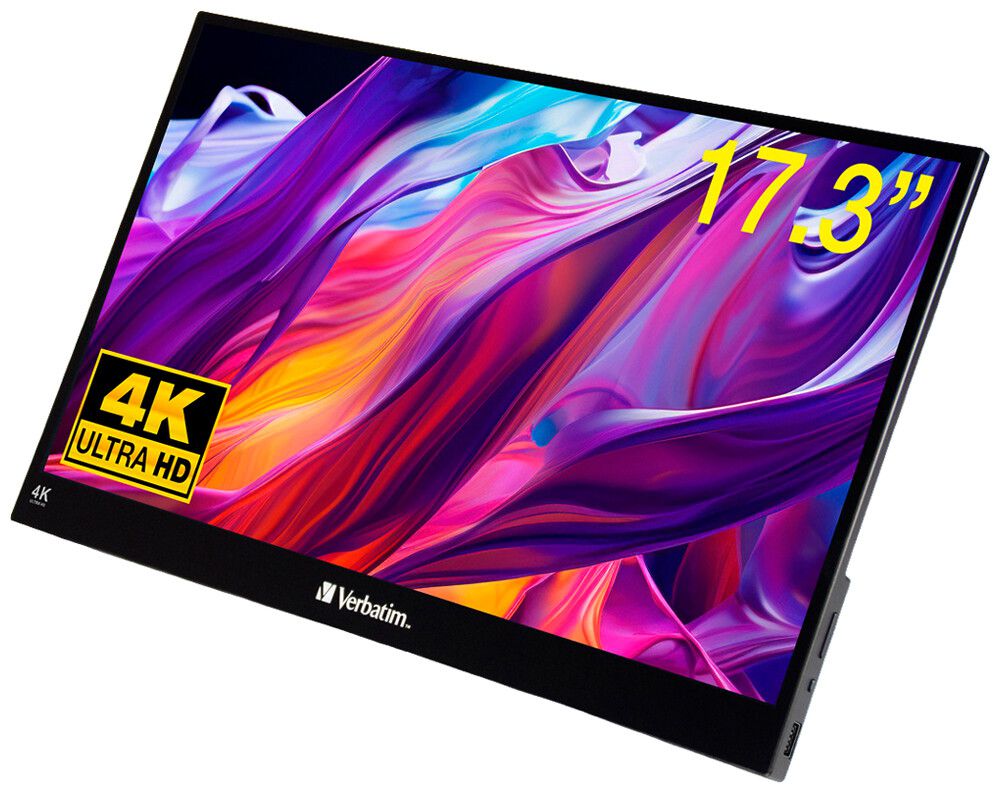 Schermo Verbatim 17.3" IPS 4K UHD 3840×2160px touch screen nero