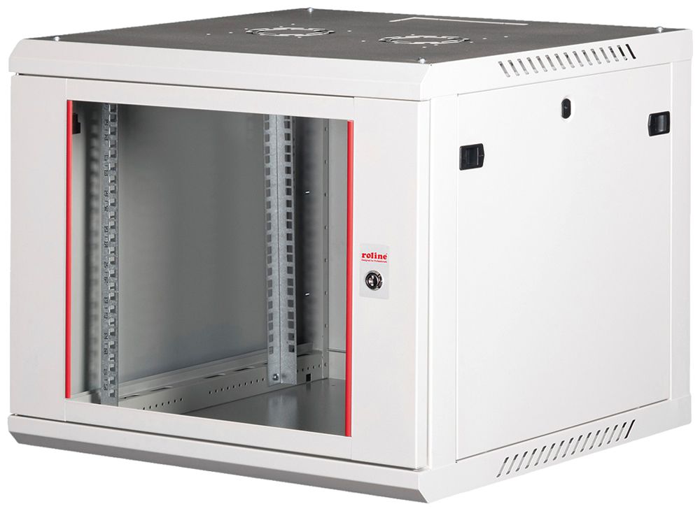 Wandgehäuse 19" ROLINE Basic Plus 600×512×600mm 9HE 1×Tür Stahl grau