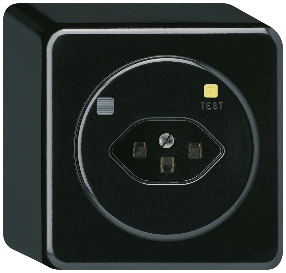AP-Steckdose basico T23 FI 30mA schwarz