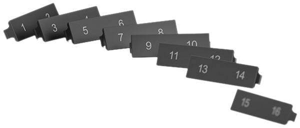 Etichetta di marcaggio EDIZIOdue colore nero per uscita diritta 1…16