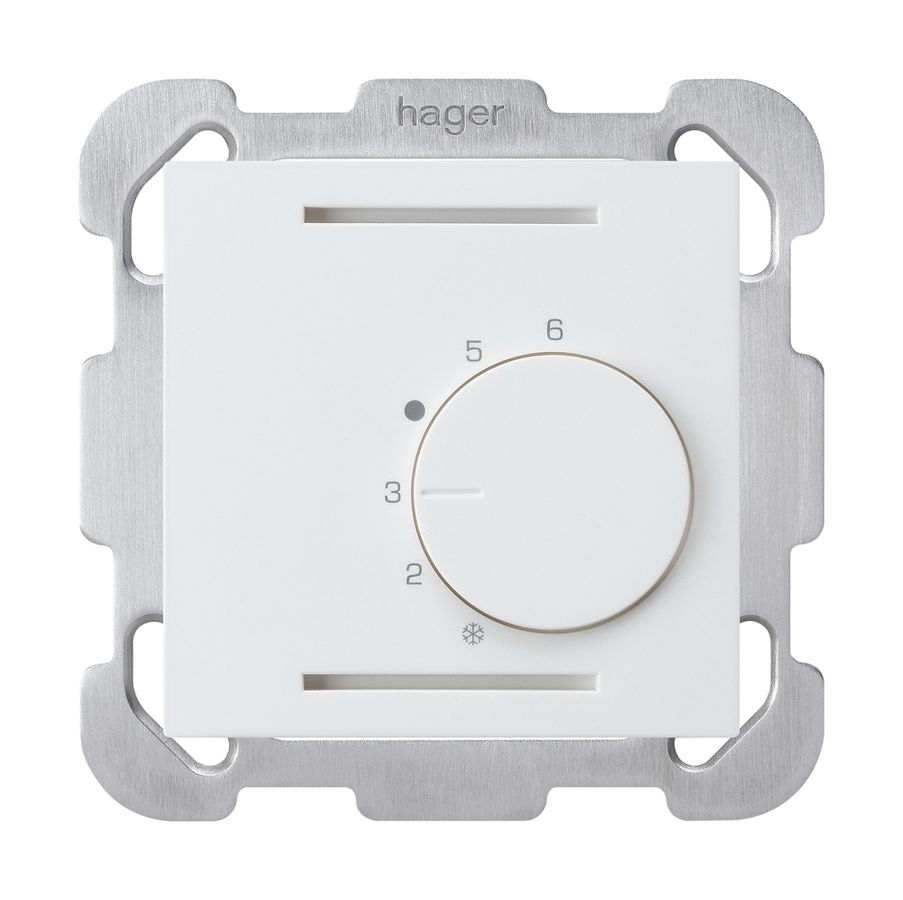 UP-Raumthermostat kallysto weiss 24V mit Befestigungsplatte