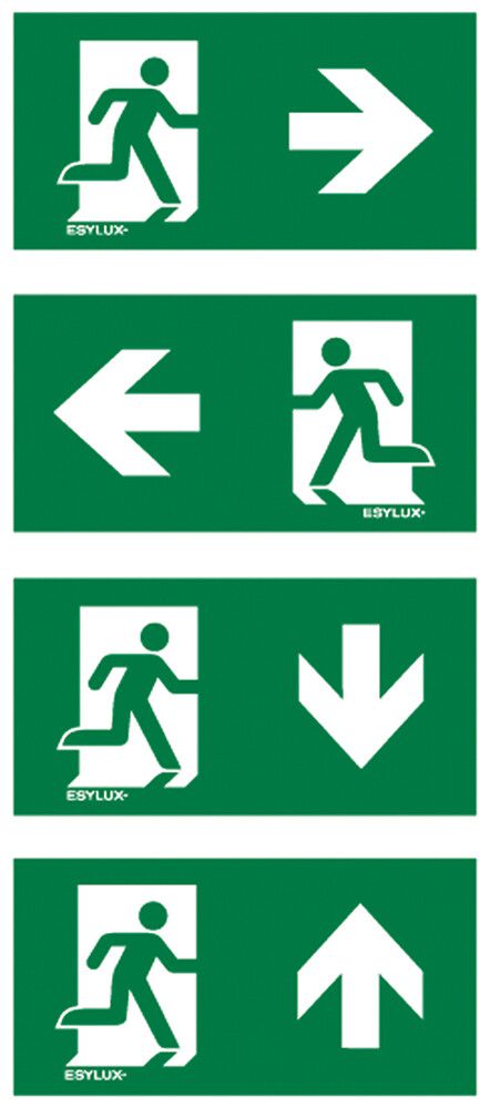 Set de pictogrammes ESYLUX SLX 24m flèche d/g/2×b/2×h 240×120mm