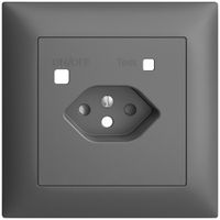 Frontset EDIZIOdue zu FI-Steckdose FMI, T13, shutter, dunkelgrau