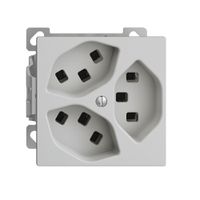 AP-Steckdose EDIZIOdue 3×T23 Kombi-Einsatz hellgrau