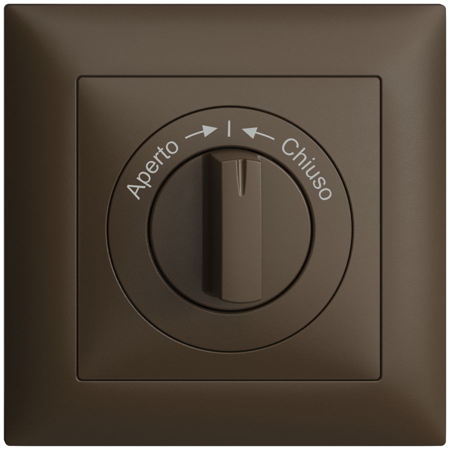 Frontset EDIZIOdue Aperto->I<-Chiuso coffee 88×88mm für Schwenktaster