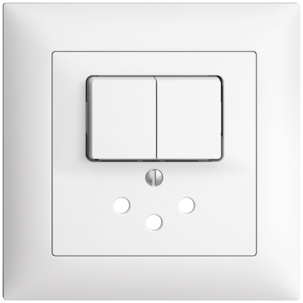 Kit frontal ENC EDIZIOdue blanc 88×88mm pour combi 2 boutons+T12