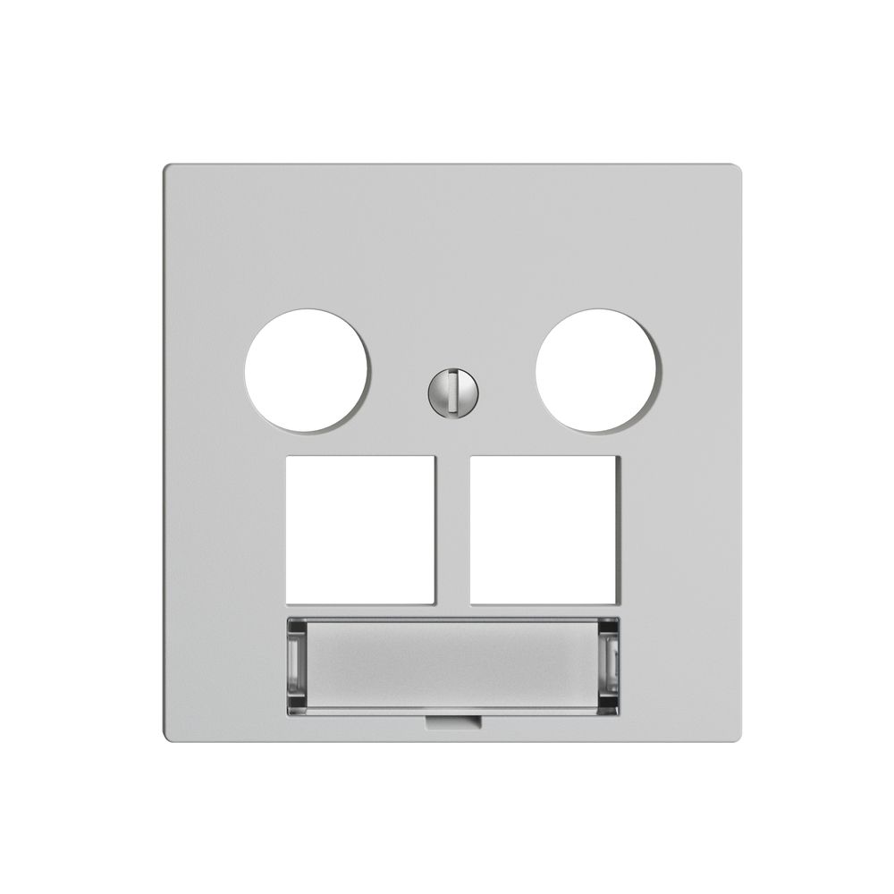 Abdeckset Edue F, f.EASYNET-Multimediadose 5…2000MHz, f.2×RJ45 S-One, hellgrau