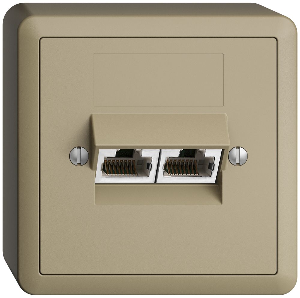 Presa AP 2×RJ45/s 4P sep. EDIZIOdue sand ITplus